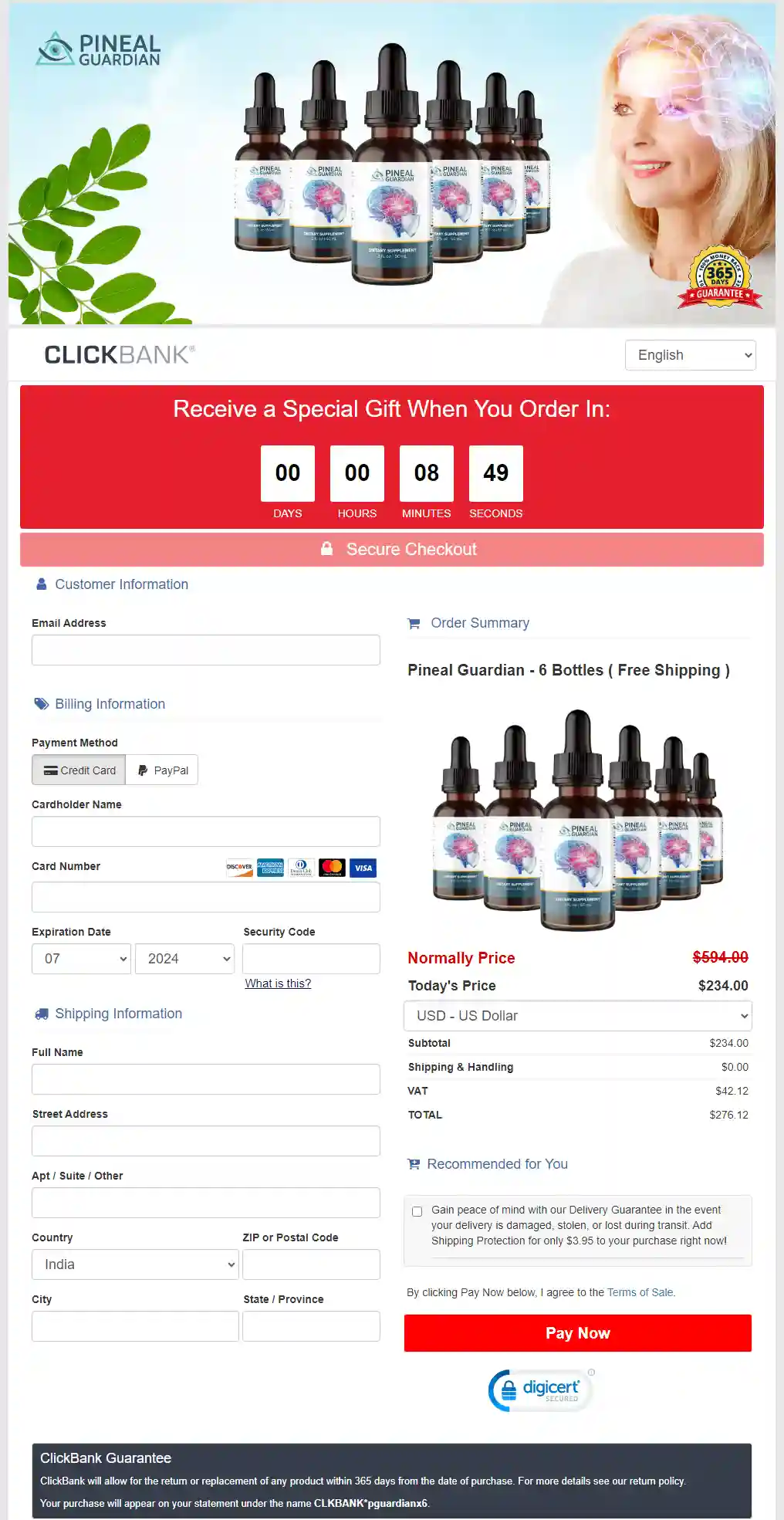 pineal-guardian-checkout-order-page